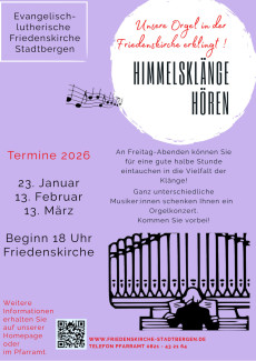 Orgelreihe Januar bis März 2026